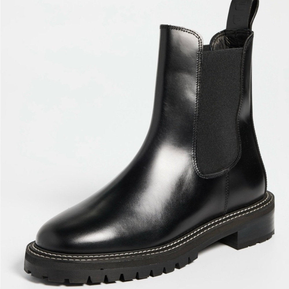 STAUD Dutch Black Chelsea Ankle Boots